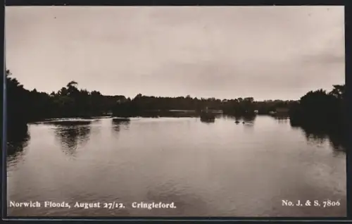 AK Cringleford, Norwich Floods 1912