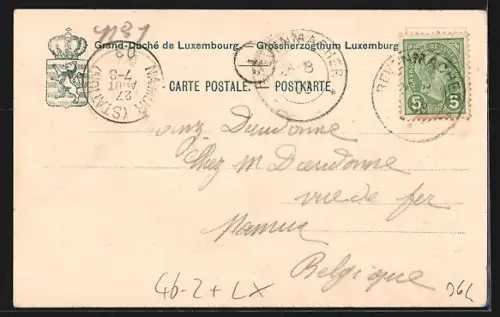 AK Luxembourg, Entrée de la Gare, Pferdebahn