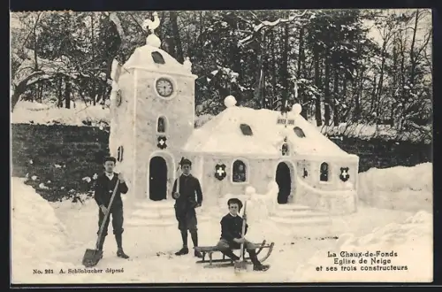 AK Chaux-de-Fonds, Eglise de Neige et ses trois constucteurs, Eisplastik