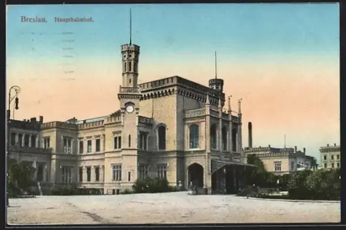 AK Breslau, Blick auf den Hauptbahnhof