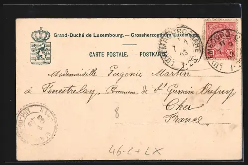 AK Luxembourg, Entrée de la Gare, Pferdebahn