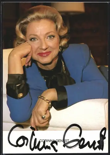 AK Schauspielerin Corinna Genest mit blonden Haaren, Autogramm