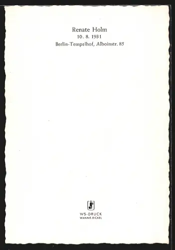 AK Schauspielerin Renate Holm, Gesicht auf Hand liegend