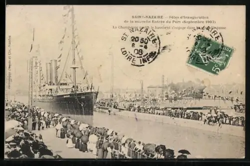 AK Saint-Nazaire, Fete d`Inauguration de la novelle Entrée du Port, 1907
