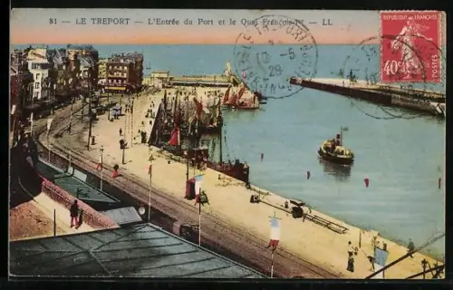 AK Le Tréport, L`Entrée du Port et le Quai Francois-1er