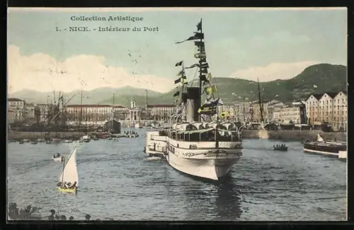 AK Nice, Interieur de Port, Dampfer