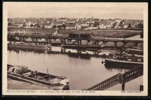 AK Montceau-les-Mines, Le Nouveau Port de Lucy et Cité de la Saule