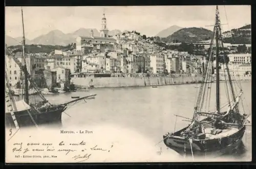 AK Menton, Le Port, Hafen