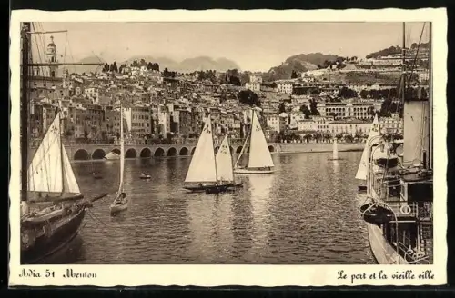 AK Menton, Le port et la vieille ville