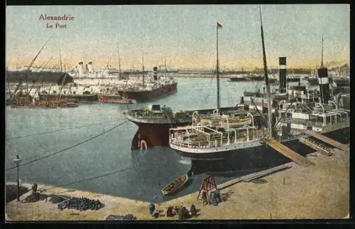 AK Alexandrie, Le Port, Hafenansicht
