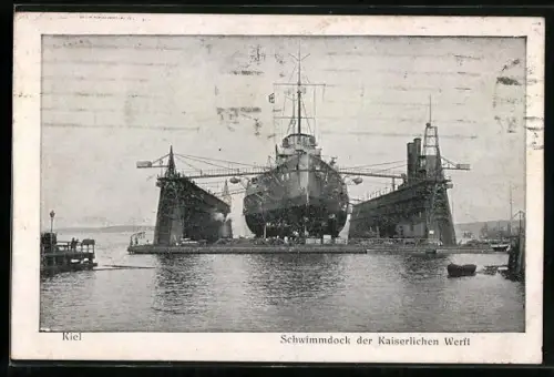 AK Kiel, Schwimmdock der Kaiserlichen Werft