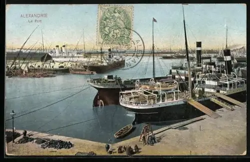 AK Alexandrie, Le Port, Hafenansicht