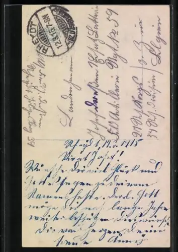 Foto-AK NPG Nr. 1965: Fräulein mit Blumenstrauss, Glückwunsch zum Namenstag