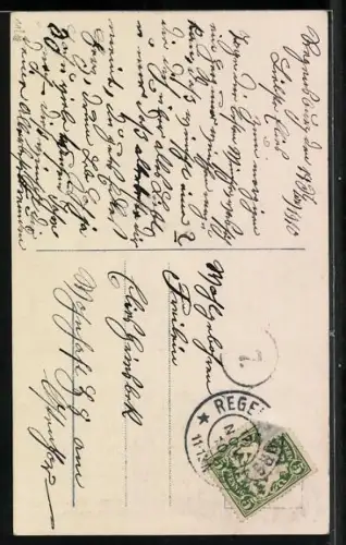 Foto-AK NPG Nr. 1601: Fräulen mit Blumenstrauss
