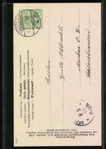Foto-AK NPG Nr. 1784: Junge Frau im Kleid mit Hut