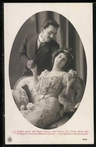 Foto-AK NPG Nr. 1809: Elegante Dame mit einem Herrn