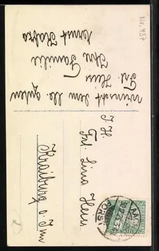 Foto-AK NPG Nr. 7772/2: Junge im Mantel vor Kalender, Neujahrsgruss