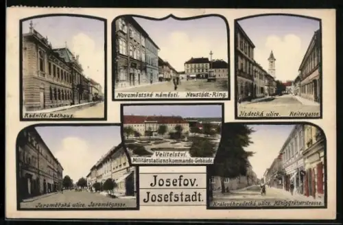 AK Josefov, Radnice, Novomestské námestí, Jízdecká ulice