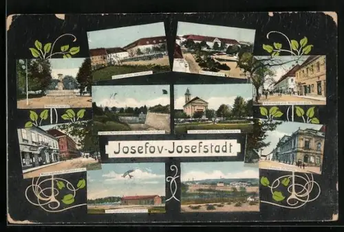 AK Josefstadt / Josefov / Jaromer, Namesti Ringplatz, Kralohradecka ulica, Mistni velitelstvi