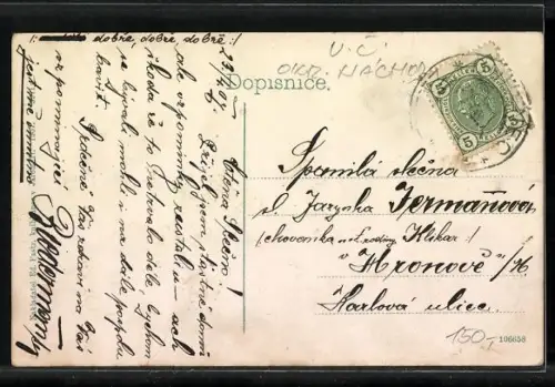 AK Jaromer, Strassenpartie mit Brücke