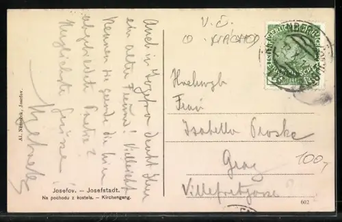 AK Josefov, Na ponchodu z kostela