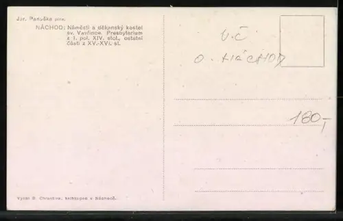 AK Náchod, Námestí a dekanský kostel sv. Vavrince