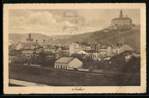 AK Nachod, Teilansicht der Stadt mit Schloss