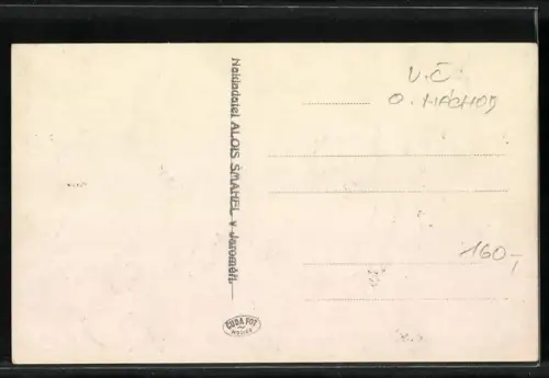 AK Jaromer, Strassenpartie mit Kirche