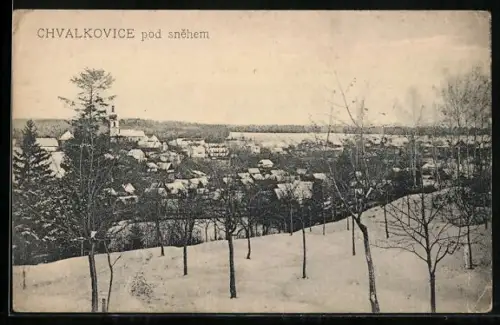 AK Chvalkovice, Panorama pod snehem