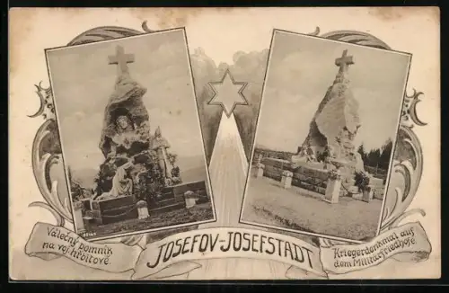 AK Josefov, Válecný pomník na voj. hrbitove, Passepartout