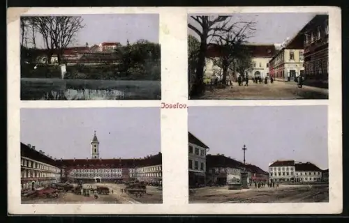 AK Josefov, Schloss, Strassenpartie, Uferpartie