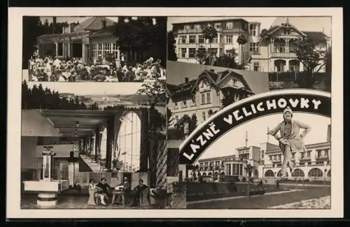 AK Lazne Velichovky, Hotel, Innenansicht, Garten