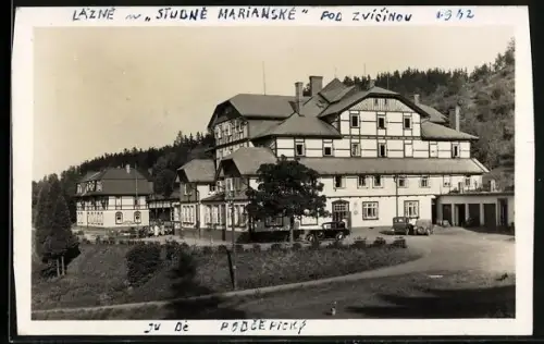 AK Nádrazí Bílá Tremesná, Lazné u Studne Marianské pod Zvicínou