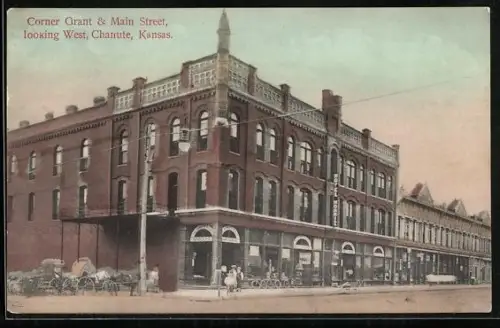 AK Chanute, KS, Corner Grant & Main Street, looking west