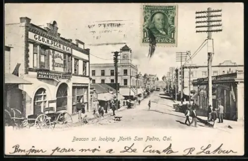 AK San Pedro, CA, Beacon street looking north