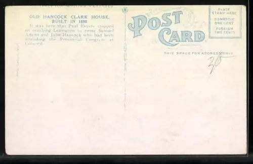 AK Lexington, MA, Old Hancock-Clark House, built in 1698