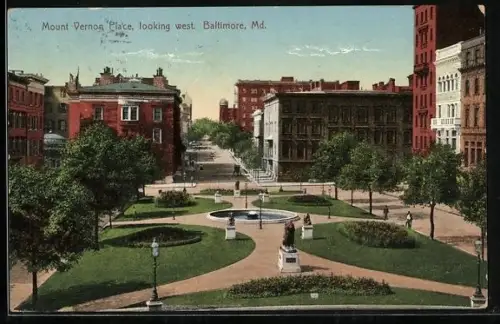 AK Baltimore, MD, Mount Vernon Place, looking west