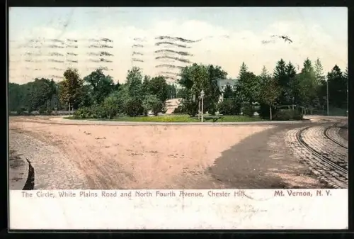 AK Mt. Vernon, NY, The Cricle, White Plains and North Forth Avenue