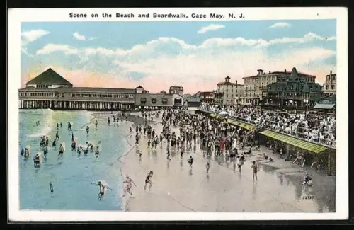 AK Cape May, NJ, Scene on the Beach and Boardwalk