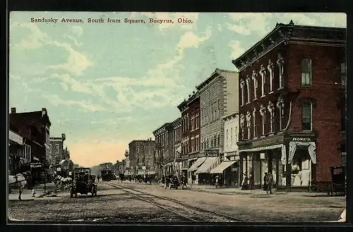 AK Bucyrus, OH, Sandusky Avenue, south from square