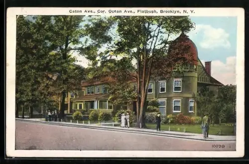 AK New York, NY, Brooklyn, Flatbush, Caton Ave., Cor. Ocean Ave.