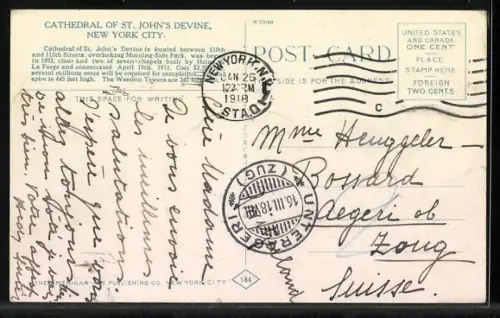 AK New York, NY, Cathedral of St. John`s Divine