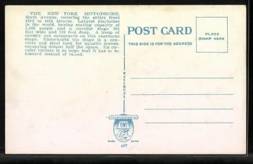 AK New York, NY, B. F. Keith`s Hippodrome
