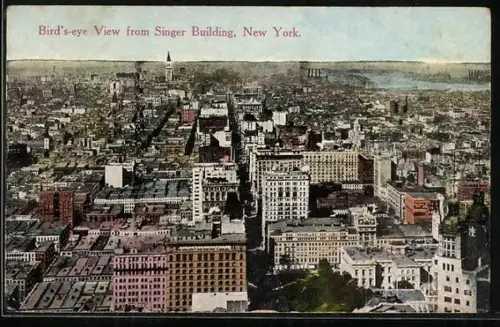 AK New York, NY, Bird`s-eye View from Singer Building