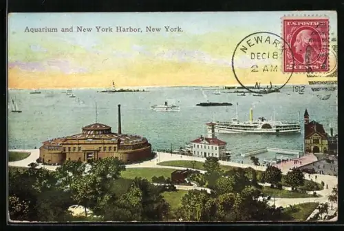 AK New York, NY, Aquarium and New York Harbour