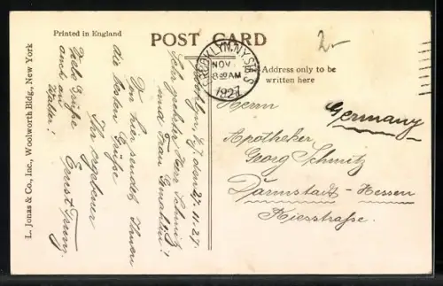 AK New York, NY, broaway and entrance to harbour, as seen from Woolworth Tower