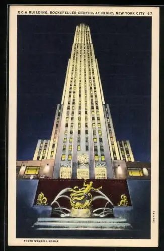 AK New York, RCA Building, Rockefeller Center at night