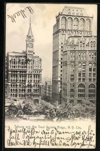 AK New York, NY, Tribune and Am Tract Society Bldgs.