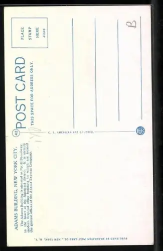 AK New York, NY, Adams Building, 61 Broadway