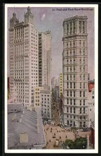 AK New York, NY, St. Paul and Park Row Buildings